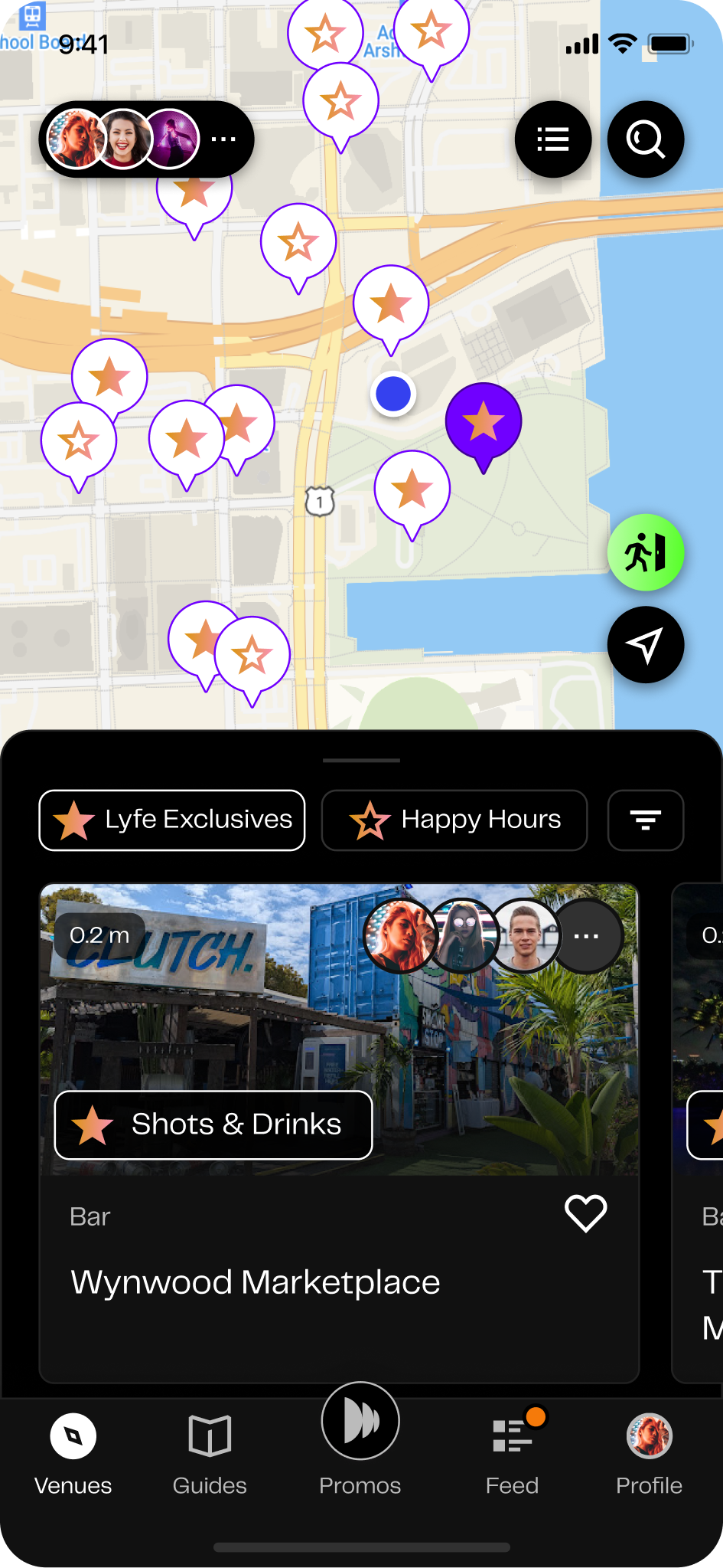 Lyfe map of live venues